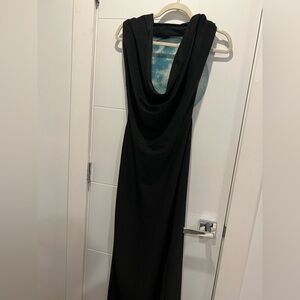 Sparkly Black Cowl Neck Women's Dress